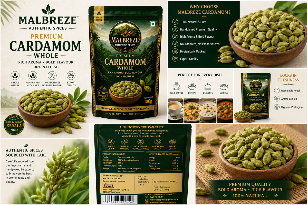 Malbreze Green Cardamom -100 Gms