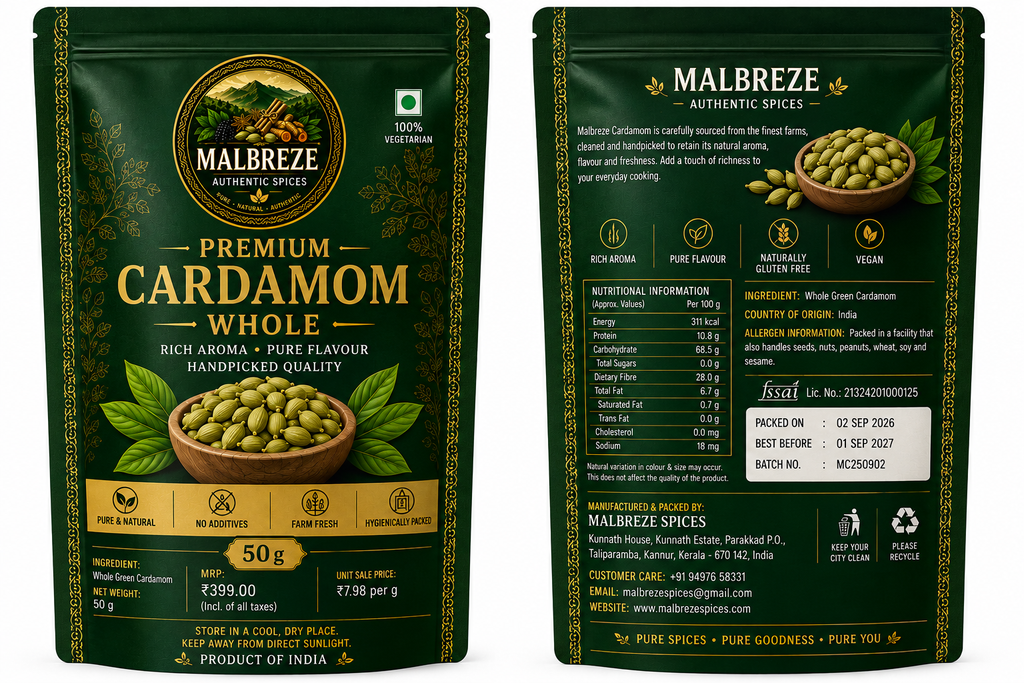Malbreze Green Cardamom 50Gms